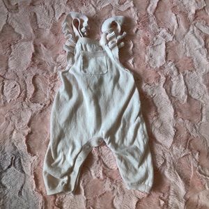 Carter’s Blush Knit Ruffle Overalls
